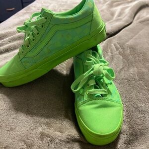 Vans Neon Green Checkered Sneakers